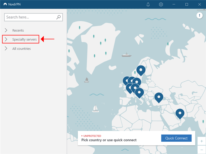 NordVPN highlights the Specialty servers