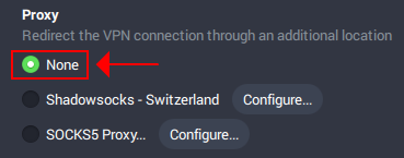 A preview of how Private Internet Access highlights the Proxy section