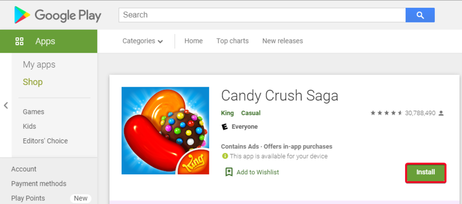 Candy Crush Saga install