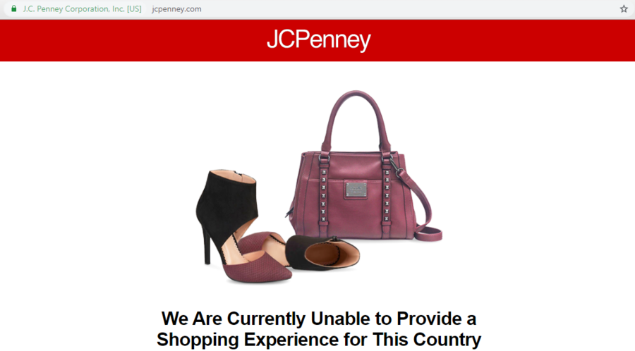 JCPenny unavailable in your country