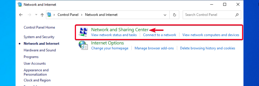 Network and internet sharing center