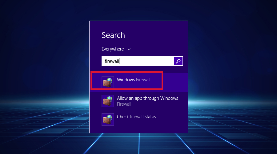 search Windows Firewall