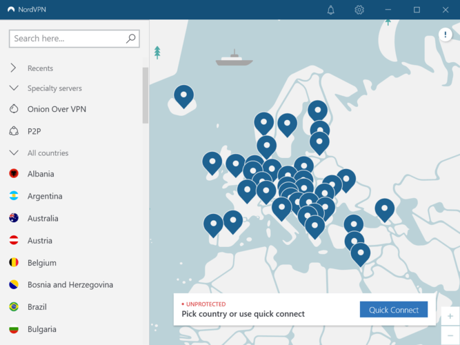 NordVPN server locations