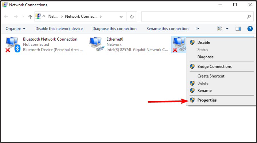 properties internet connection