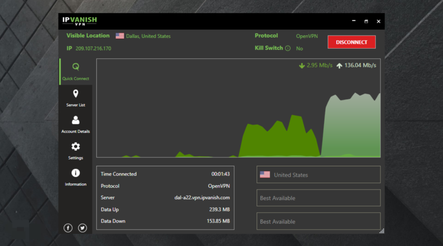 Ipvanish Quick Connect