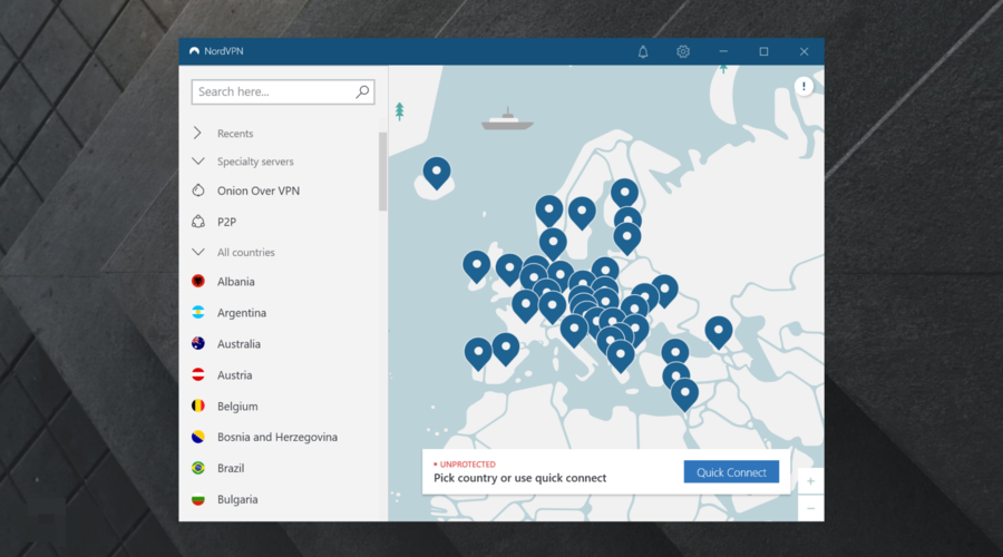 NORDVPN 서버 위치