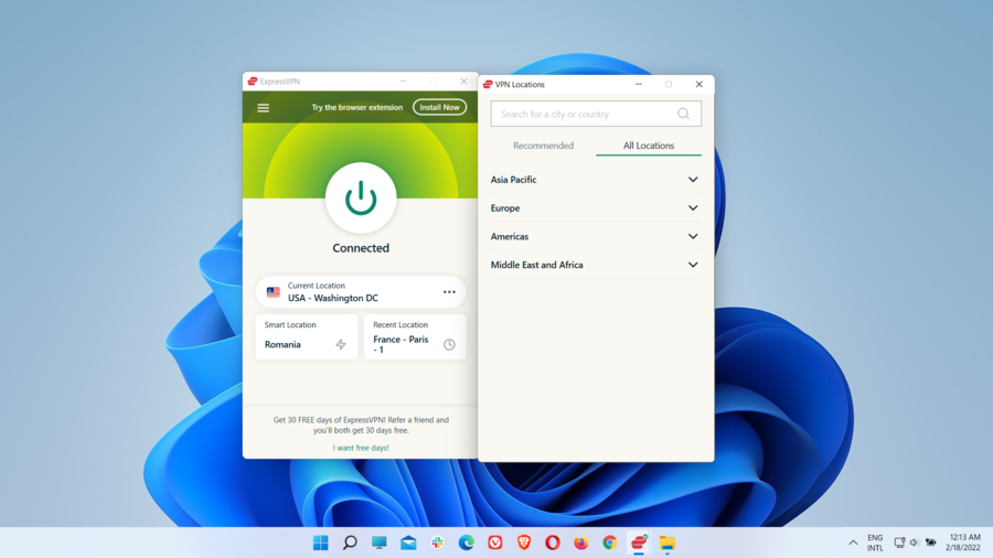 expressvpn user interface