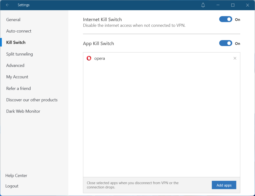 nordvpn kill switch