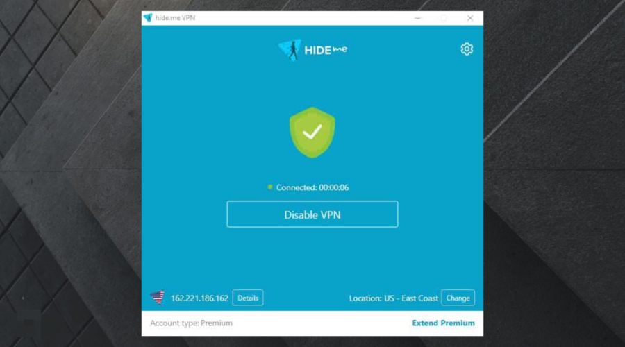 Image of Hude.Me VPN Interface 