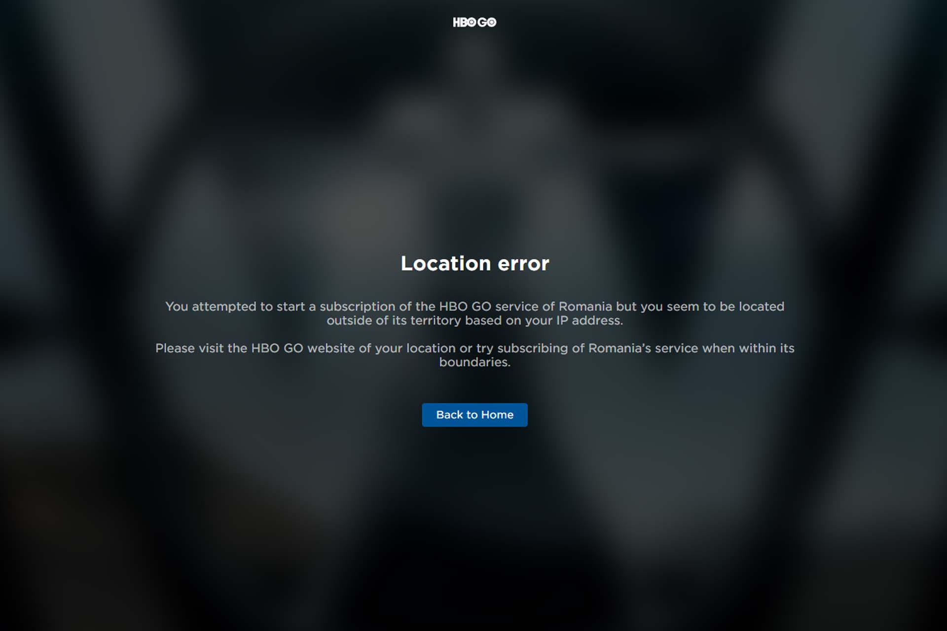 How to fix HBO Go location error
