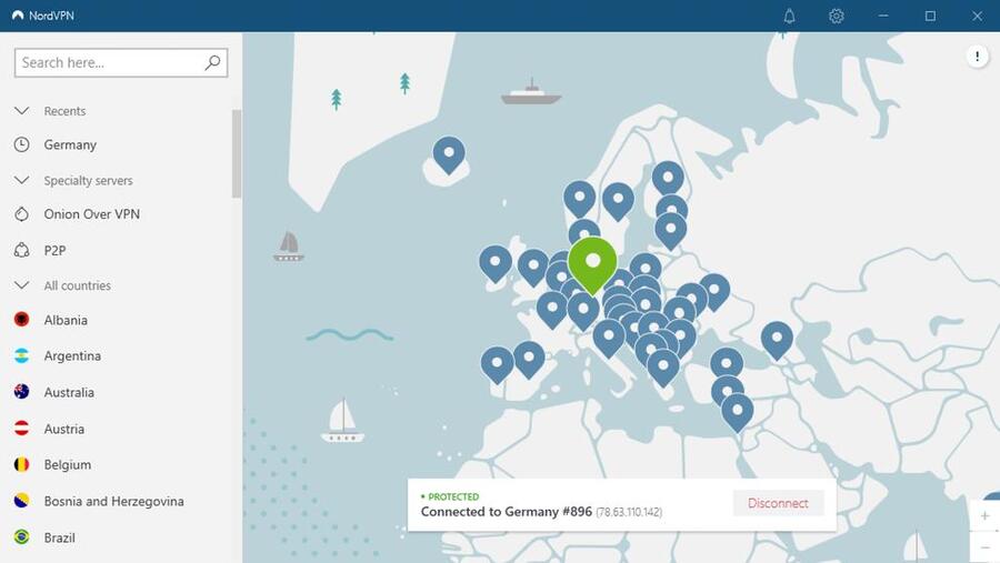 nordvpn user interface