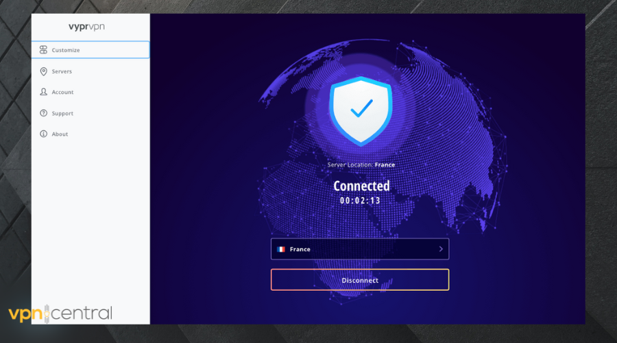 vyprvpn user interface