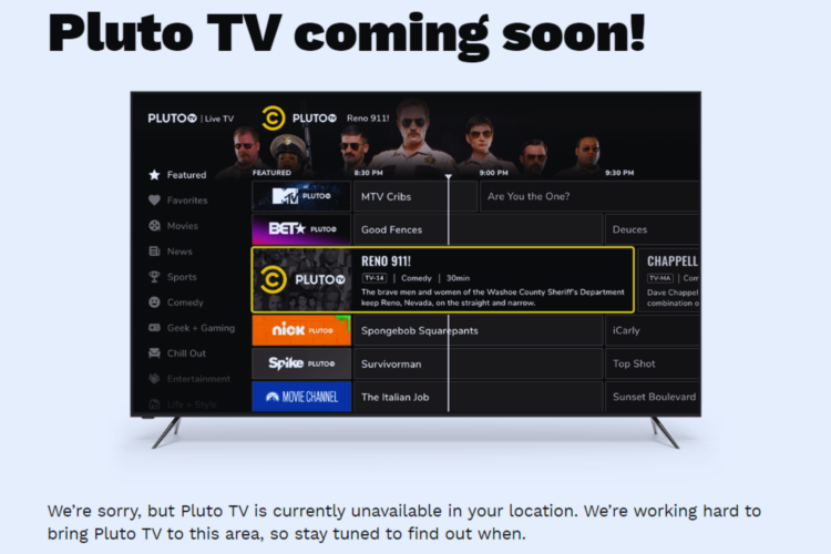 Fix: Pluto TV Not Available in My Region [Watch Outside US]