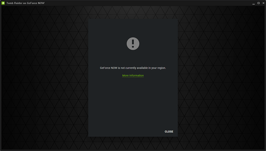 GeForce Now showing not available message 