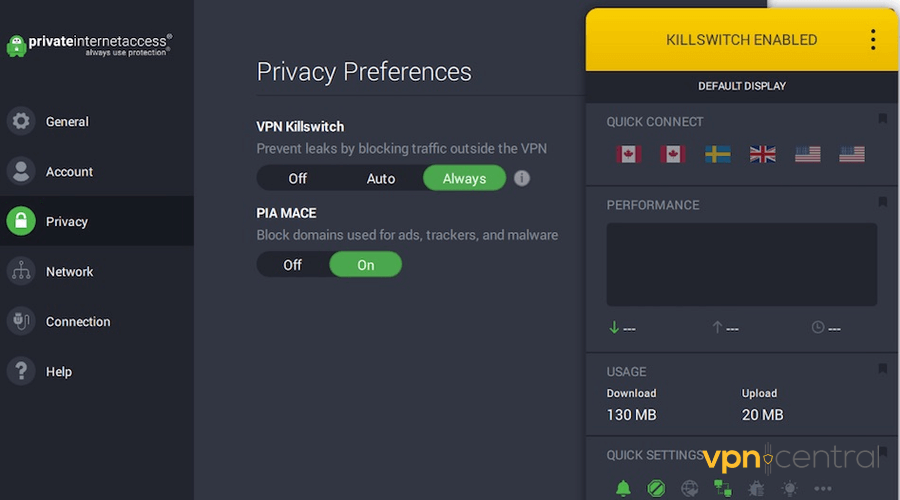 pia user interface