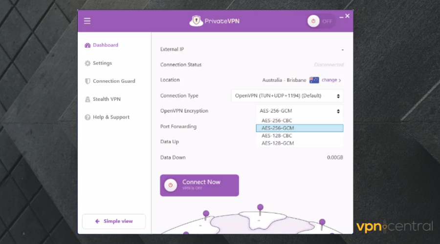 private vpn user interface