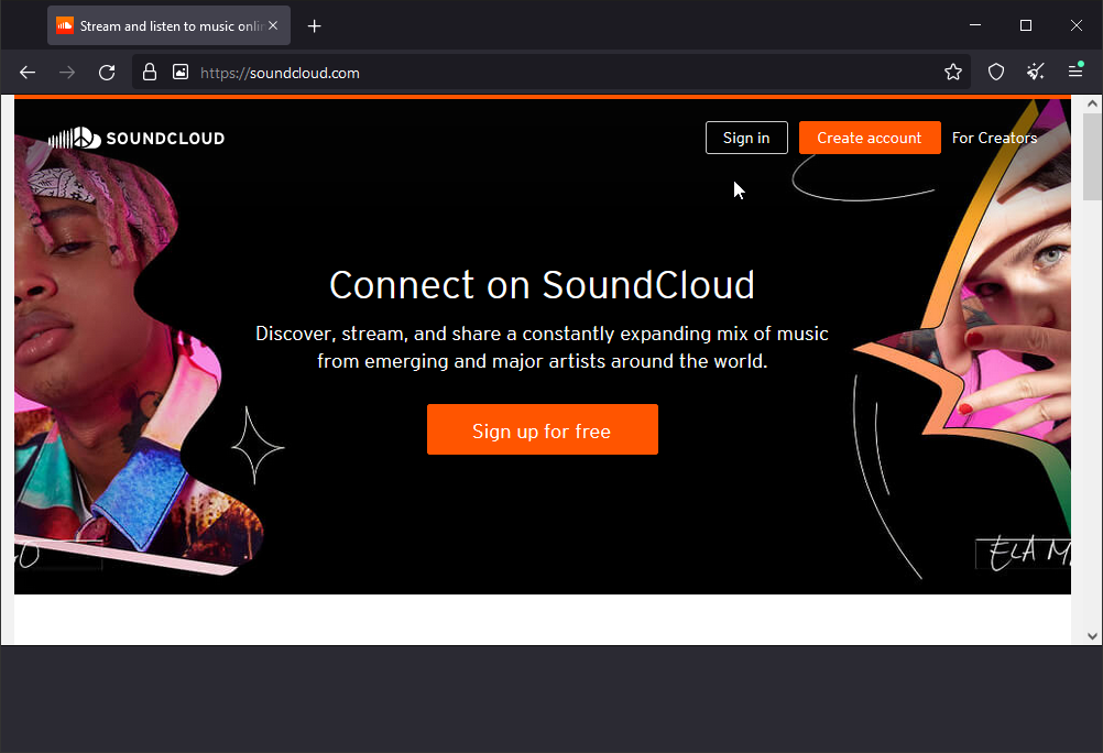 connect to SoundCloud