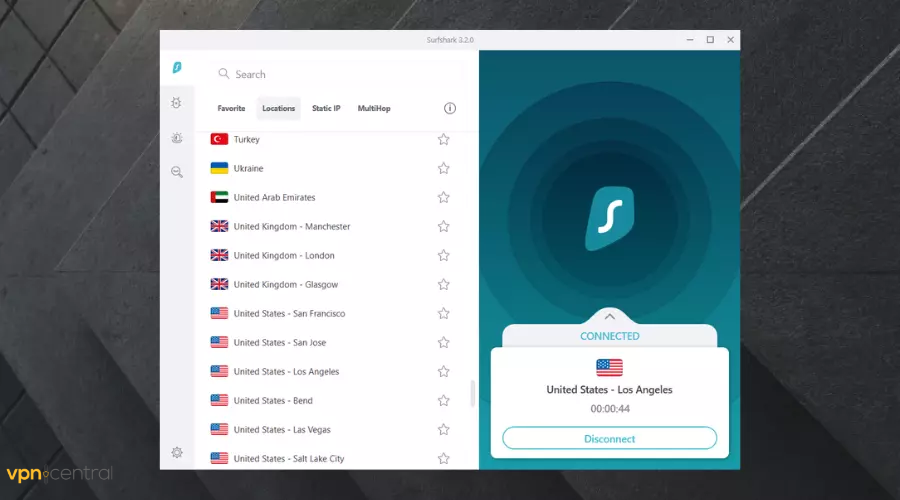 SurfShark Interface best vpn according to hackers