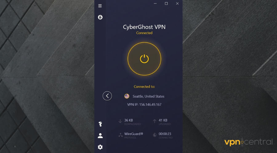 CyberGhost connected