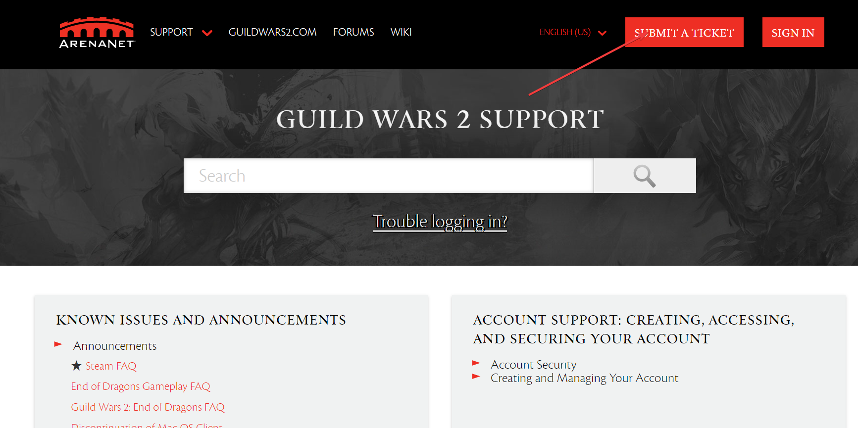 guild wars 2 unable to connect to login server
