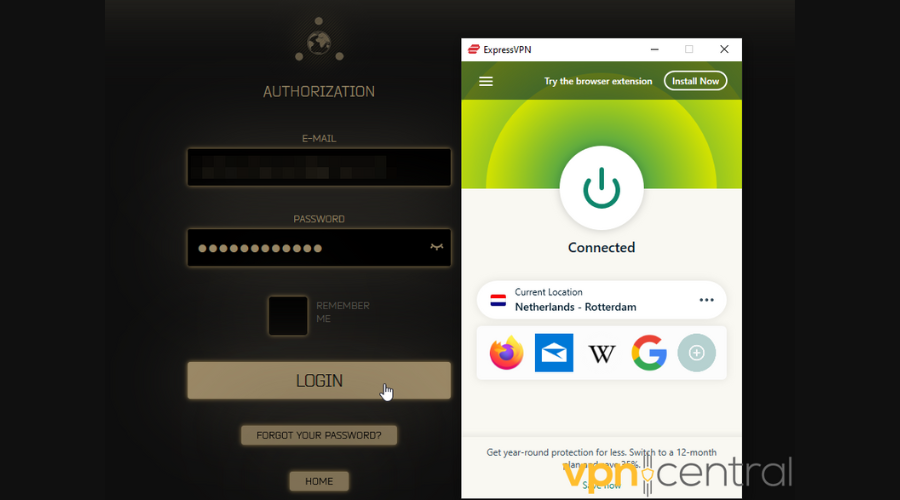 Bypass Escape from Tarkov Region Lock with ExpressVPN connected