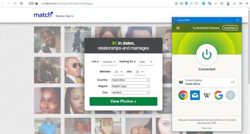 vpn for match.com
