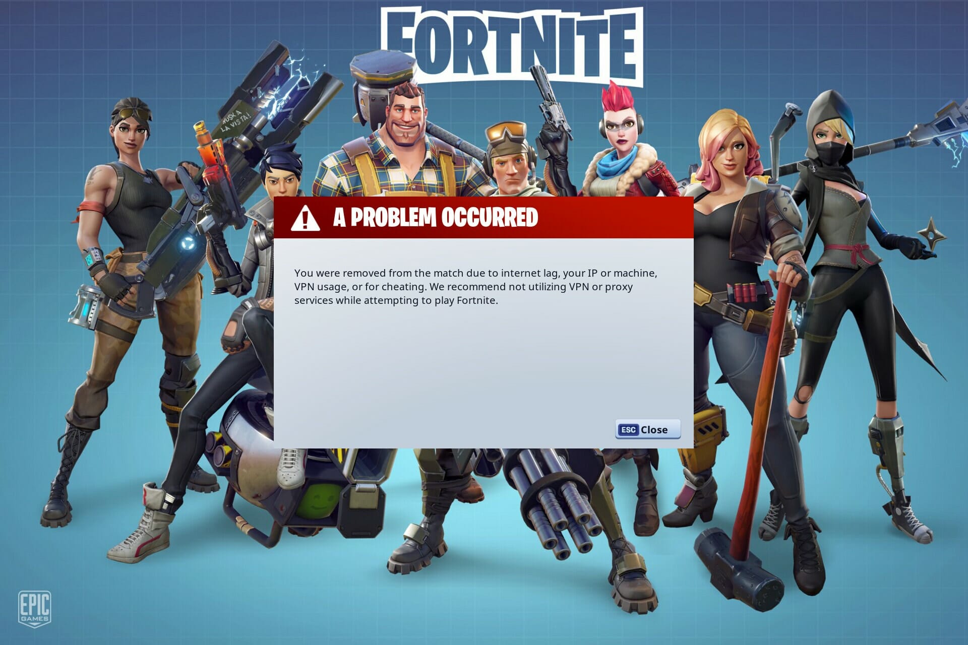 fortnite vpn error fix