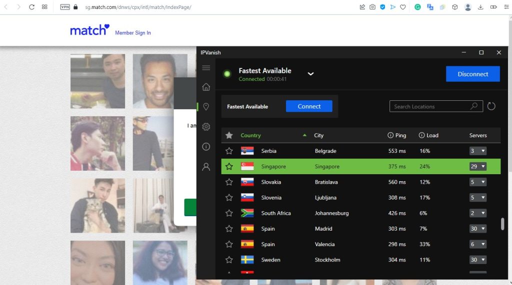 vpn for match.com