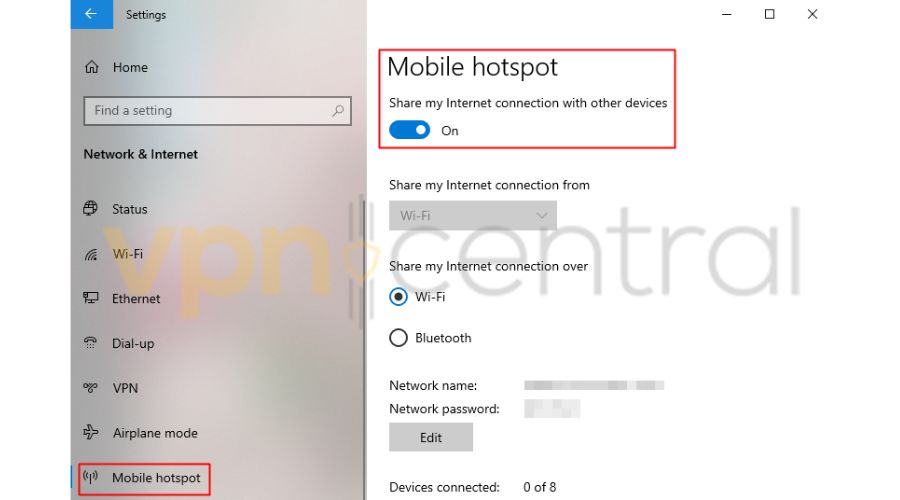 Windows Mobile Hotspot