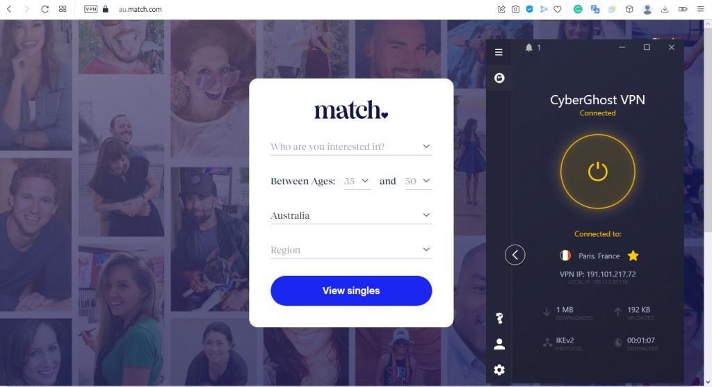 vpn for match.com