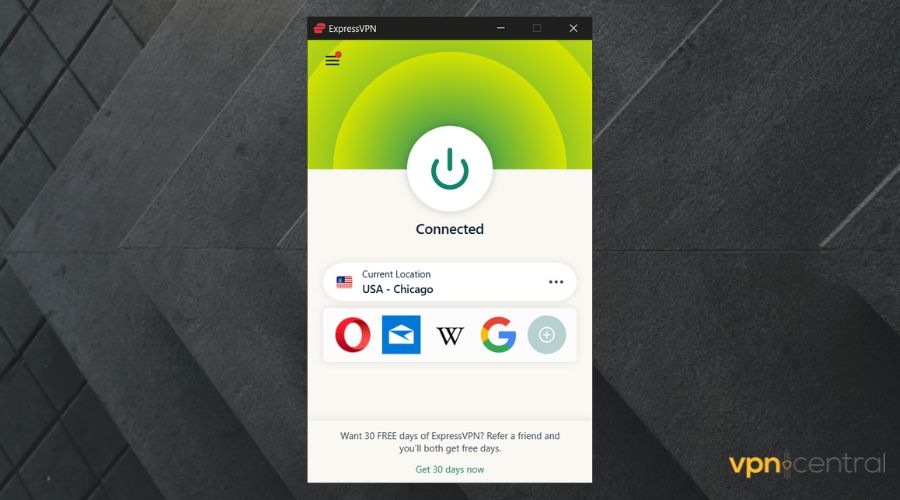 expressvpn user interface