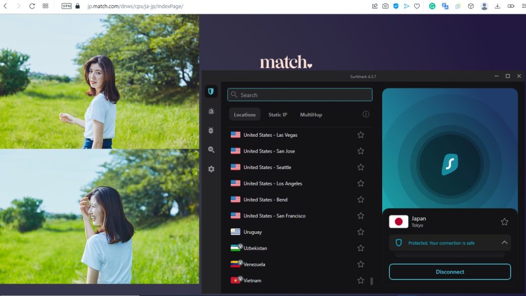 vpn for match.com