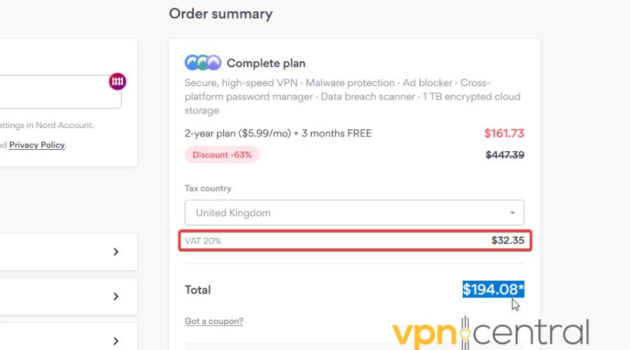 VAT taxes in the UK