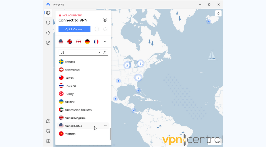 NordVPN server locations