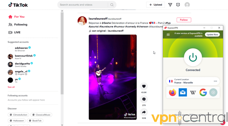 Regional content on TikTok with ExpressVPN on