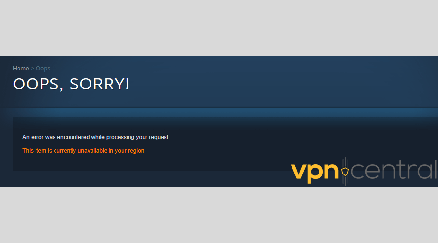 Steam error message