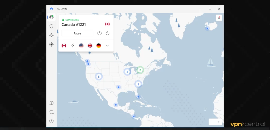 nordvpn server map