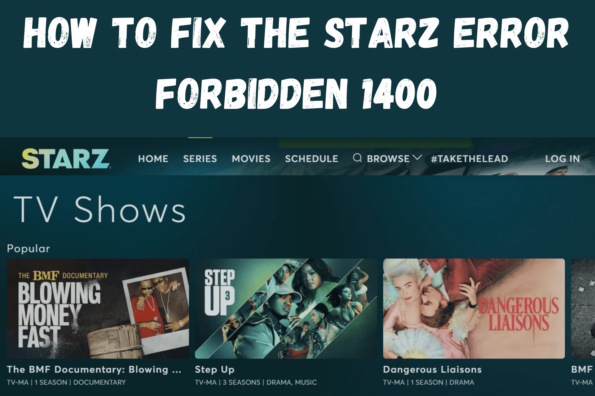Starz Error Forbidden 1400