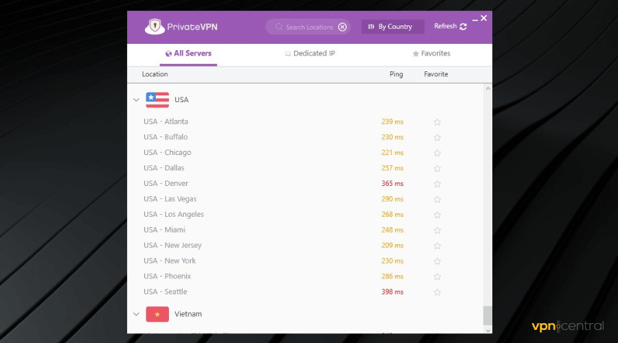 vpn with most us cities