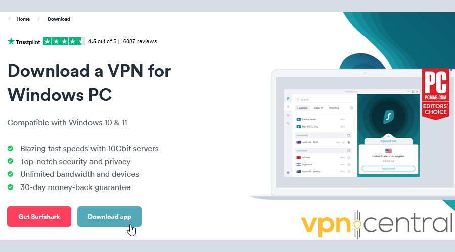 Download Surfshark for Windows