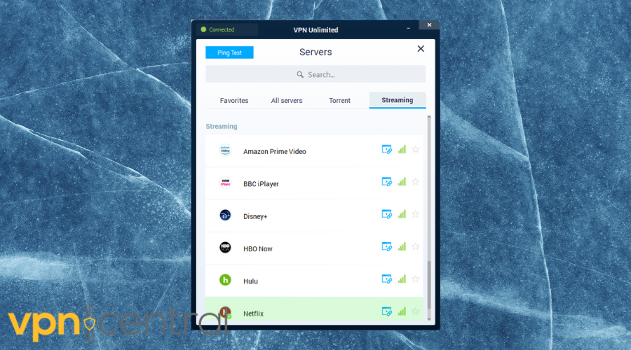 VPN Unlimited servers for streaming