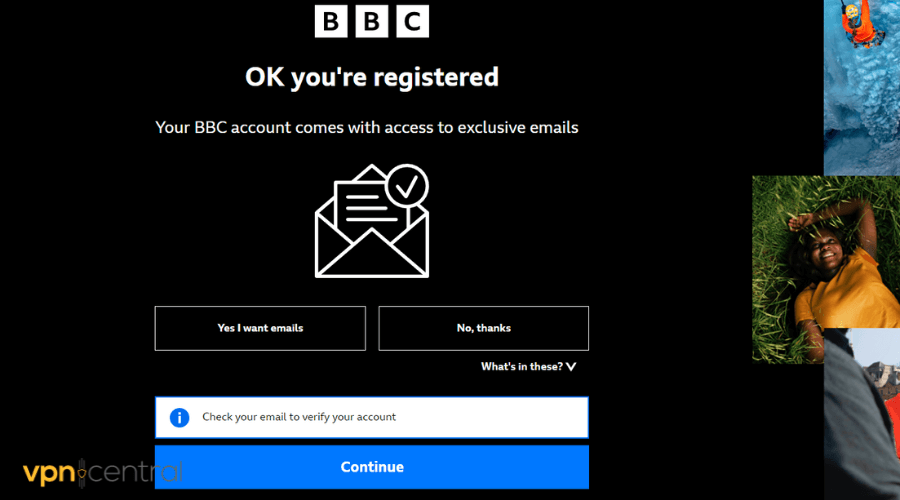 bbc registration confirmed