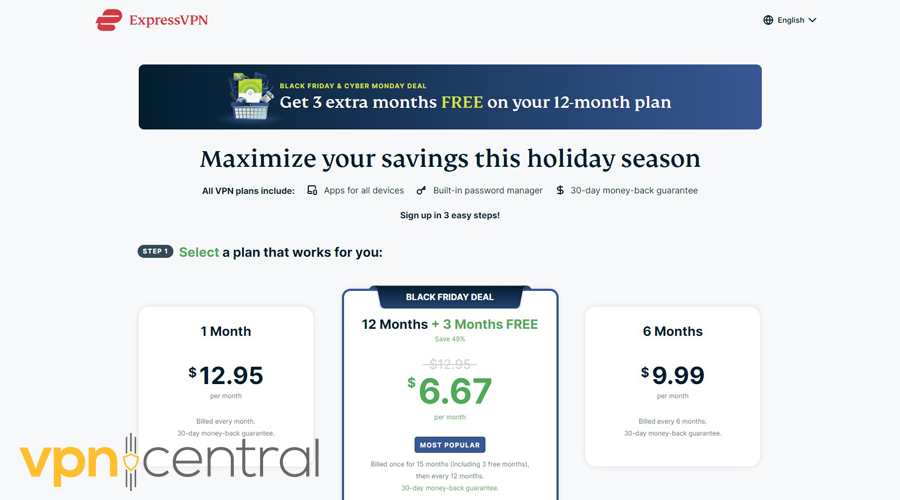 ExpressVPN subscription plans