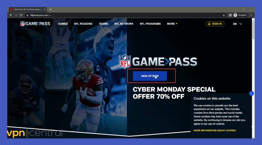 sign up for nfl game pass