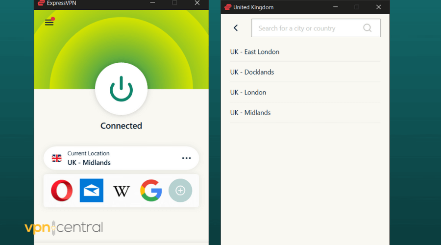 expressvpn connected to uk 