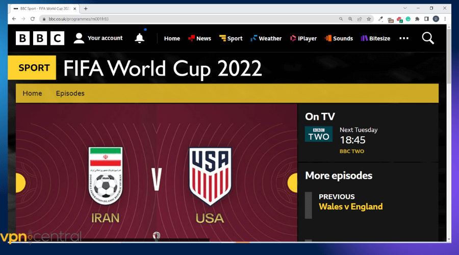 watch iran vs usa live on bbc iplayer