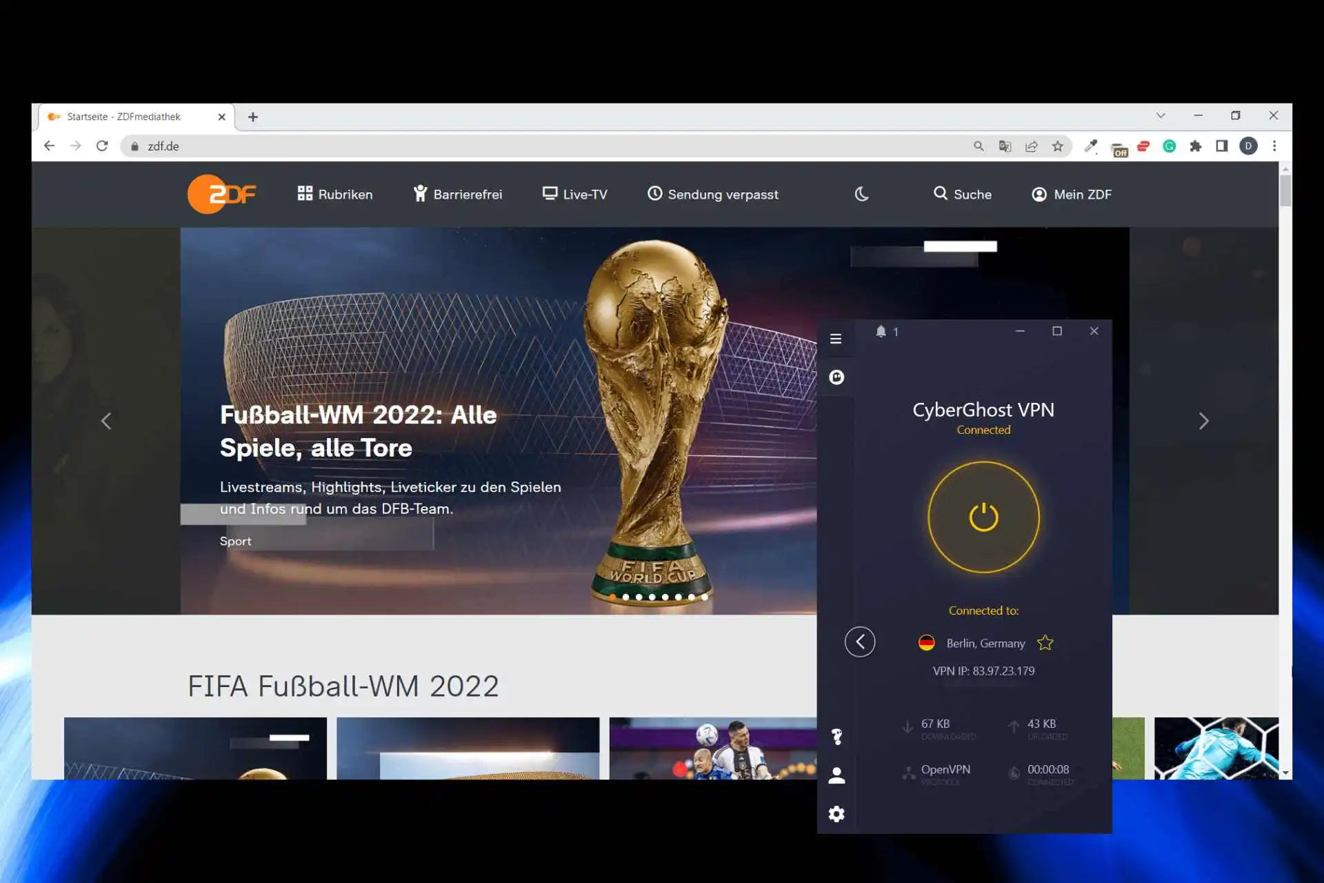 fix zdf not available in denmark with vpn