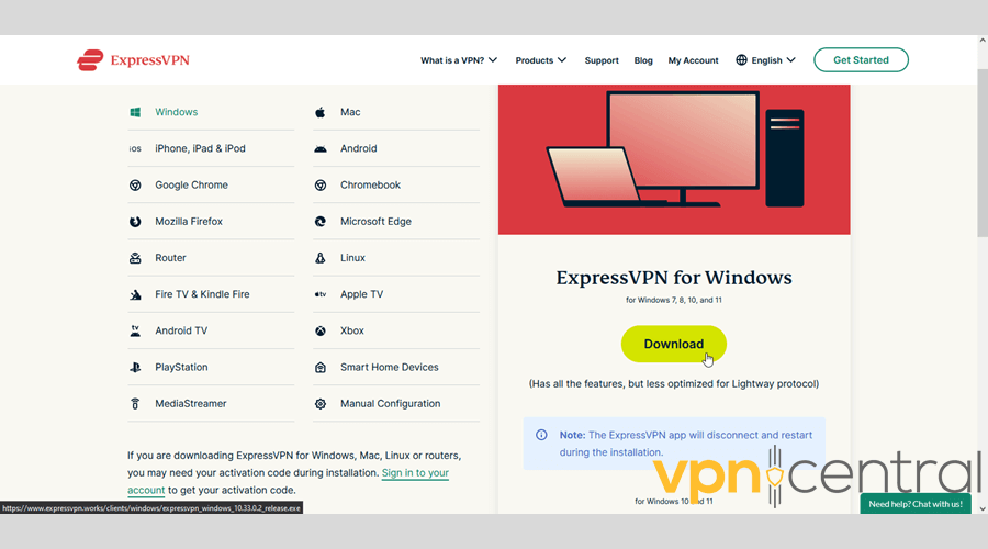 Download ExpressVPN for Windows