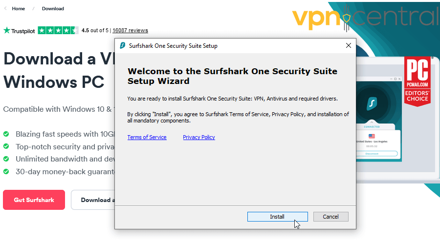 Install Surfshark