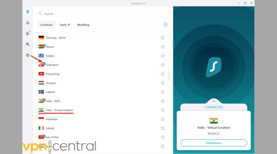Surfshark virtual server locations